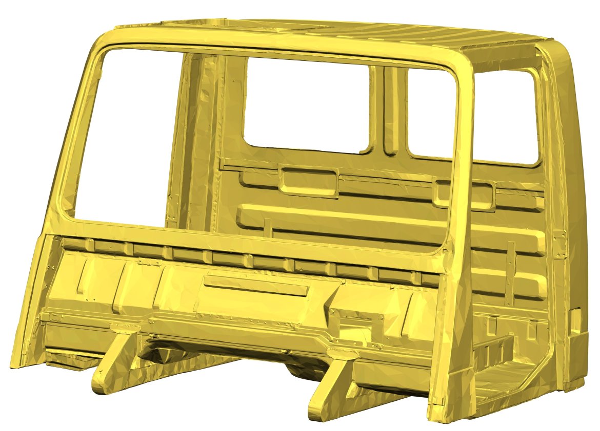 Výstupem ze skenování kabiny je detailní 3D model, s nímž se již dá pracovat v konstrukčním programu.