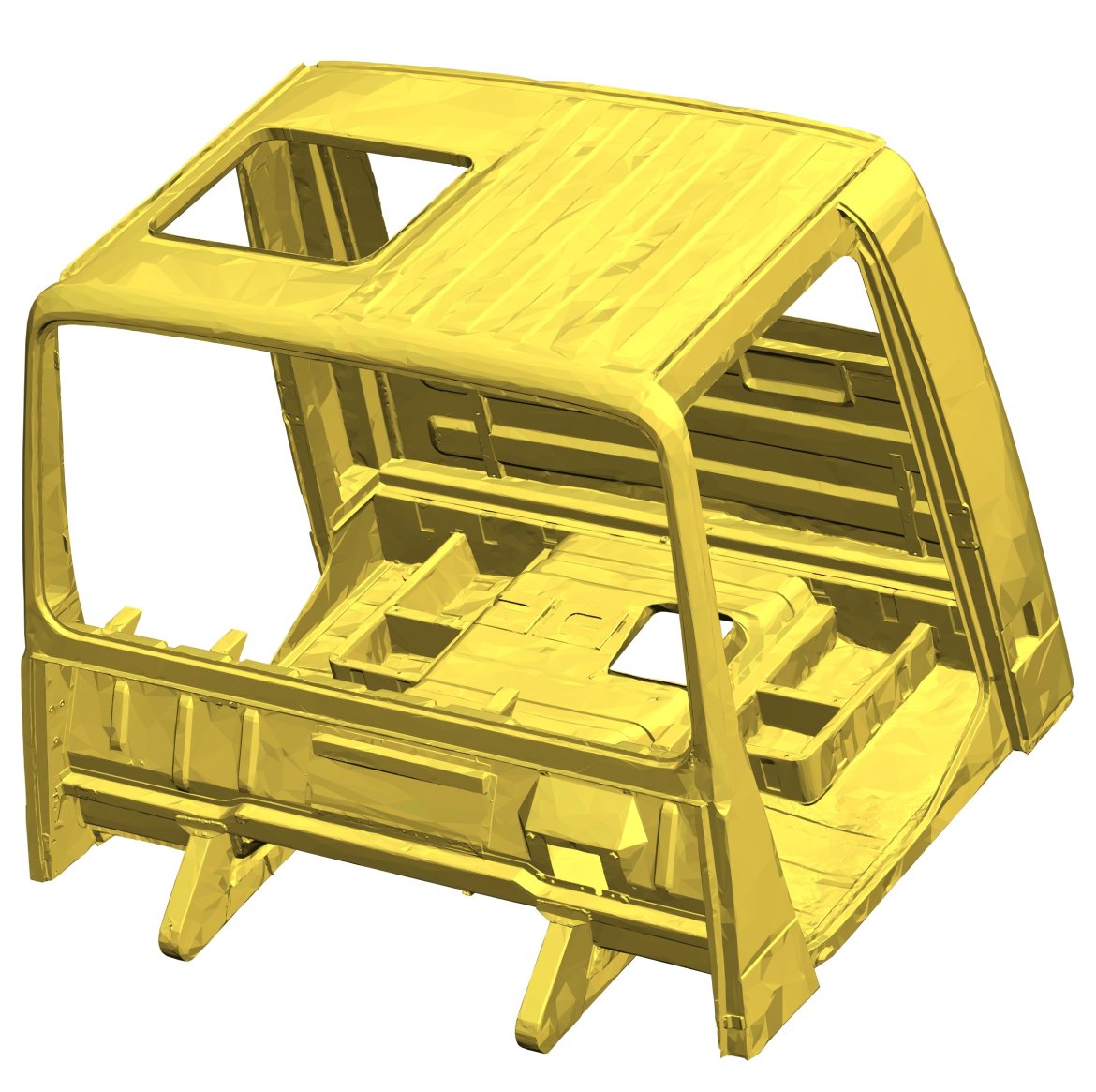 Výstupem ze skenování kabiny je detailní 3D model, s nímž se již dá pracovat v konstrukčním programu.