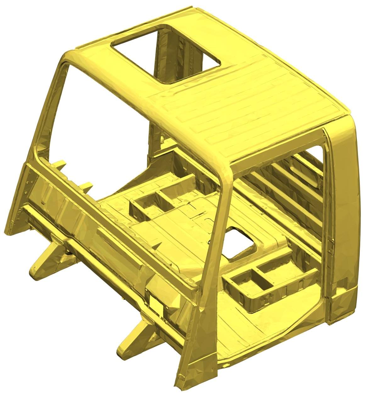 Výstupem ze skenování kabiny je detailní 3D model, s nímž se již dá pracovat v konstrukčním programu.