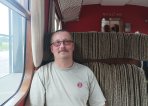 Petr Koliba při odjezdu Slovenské strely z jejího depa.